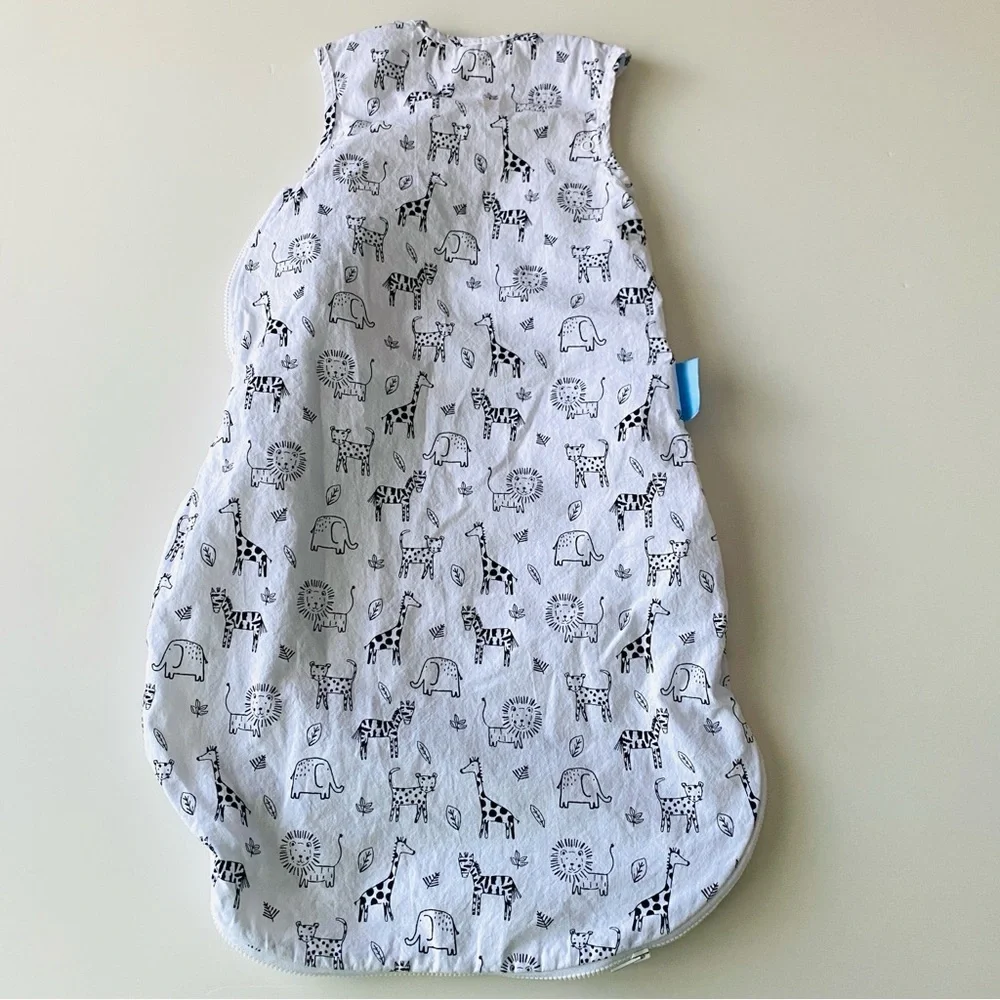 JoJo Maman Bebe Sleep Bag 0-6 months White Animal Print Cotton Summer